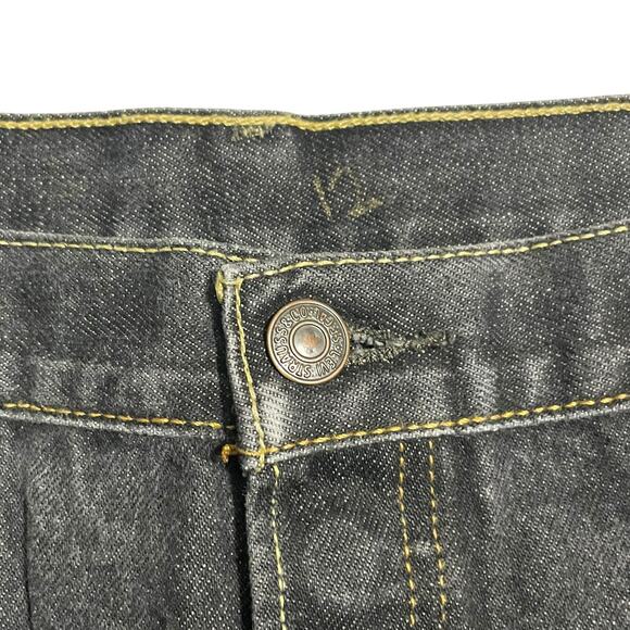 Levis 501 Jeans Mens Size 38 Black Regular Straight Leg Button Fly Denim Jeans - Picture 4 of 11